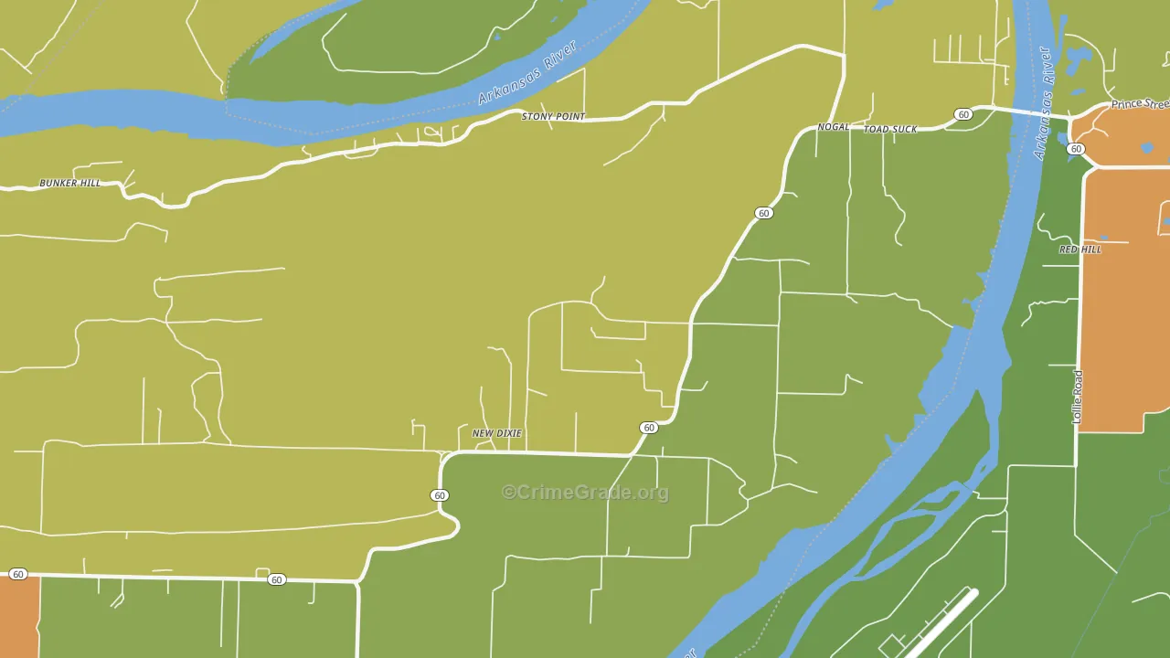 New Dixie, AR Map of Drug-Related Crime Rates