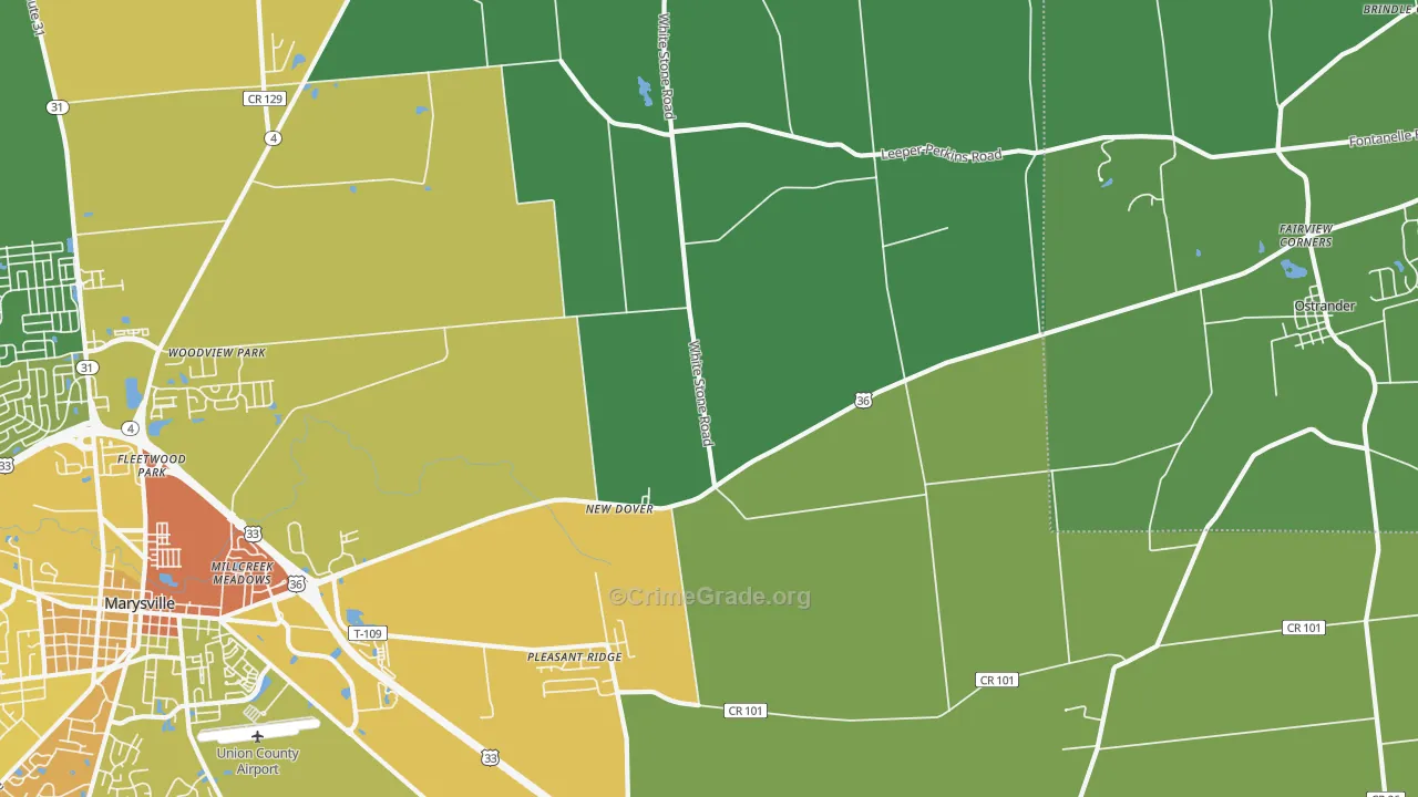 New Dover, OH Map of Drug-Related Crime Rates