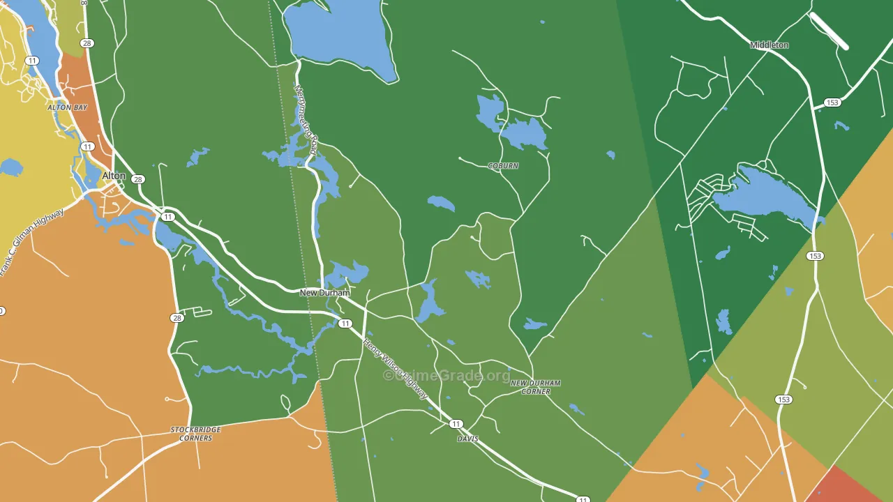 New Durham, NH Map of Drug-Related Crime Rates