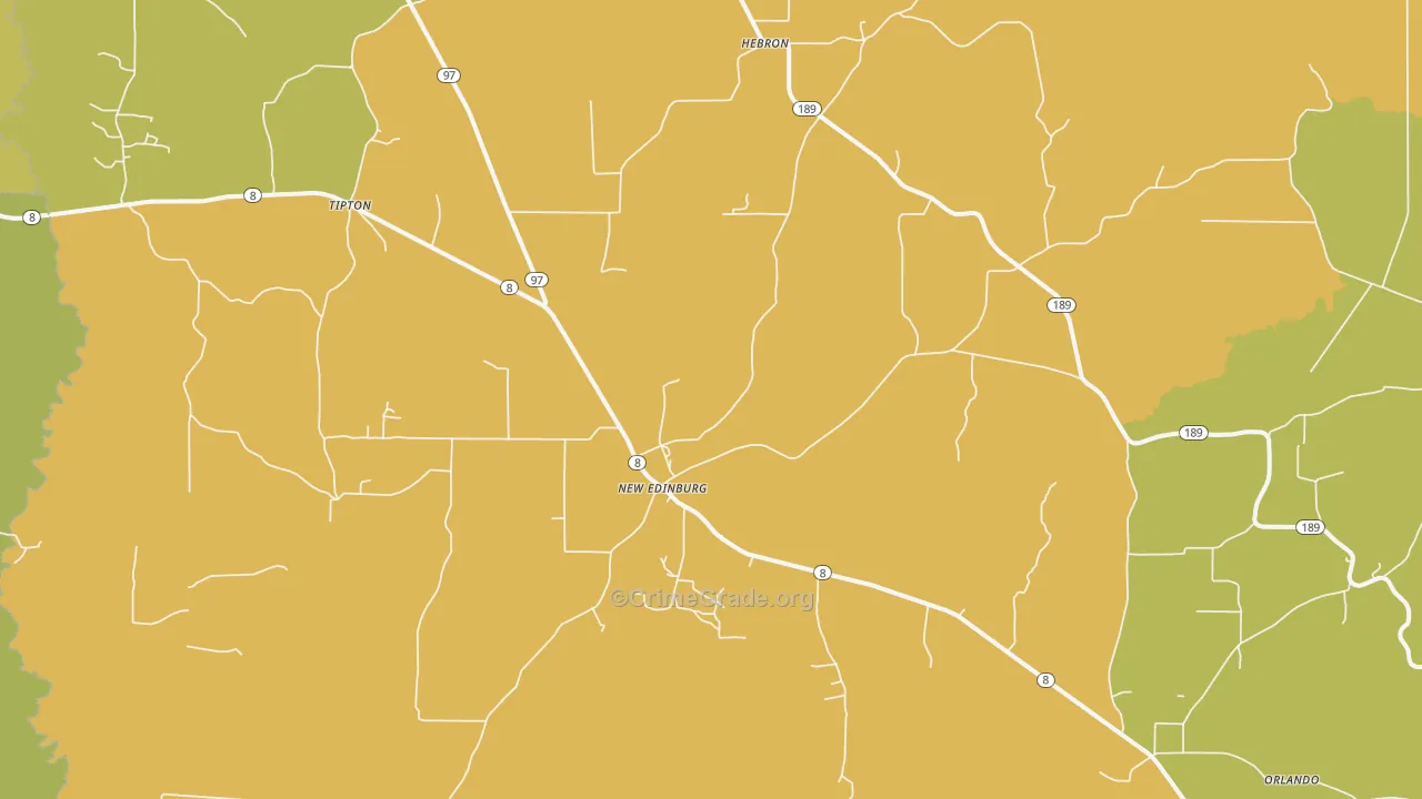 New Edinburg, AR Map of Drug-Related Crime Rates