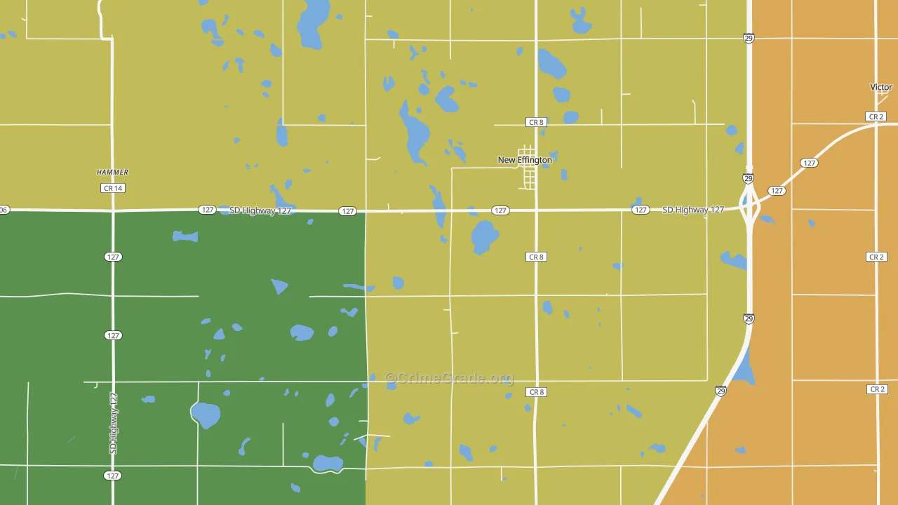New Effington, SD Map of Drug-Related Crime Rates