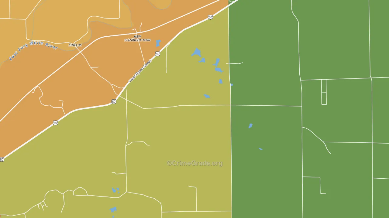 New Elizabethtown, IN Map of Drug-Related Crime Rates