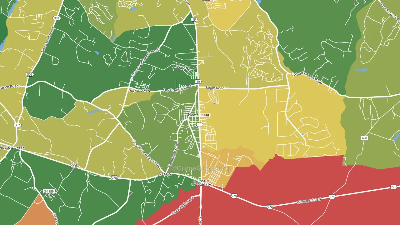 New Ellenton, SC Map of Drug-Related Crime Rates