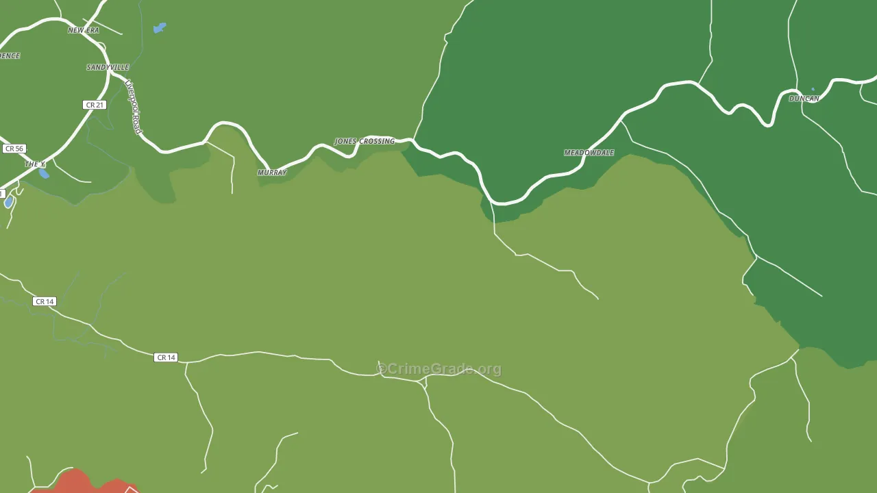 New Era, WV Map of Drug-Related Crime Rates