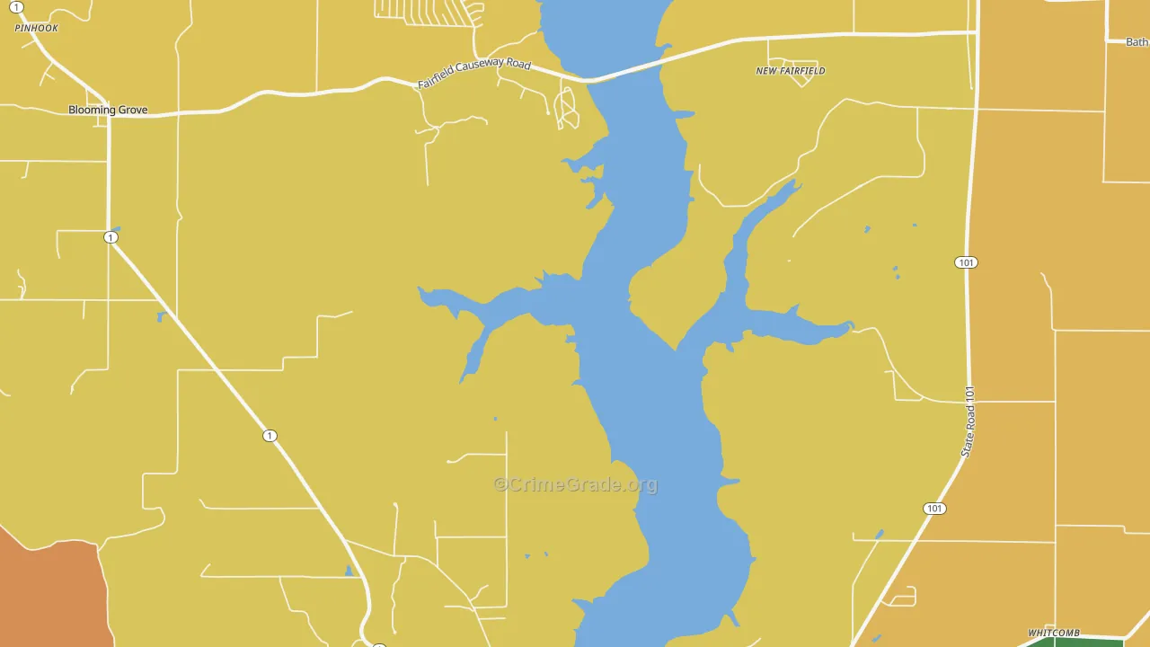 New Fairfield, IN Map of Drug-Related Crime Rates