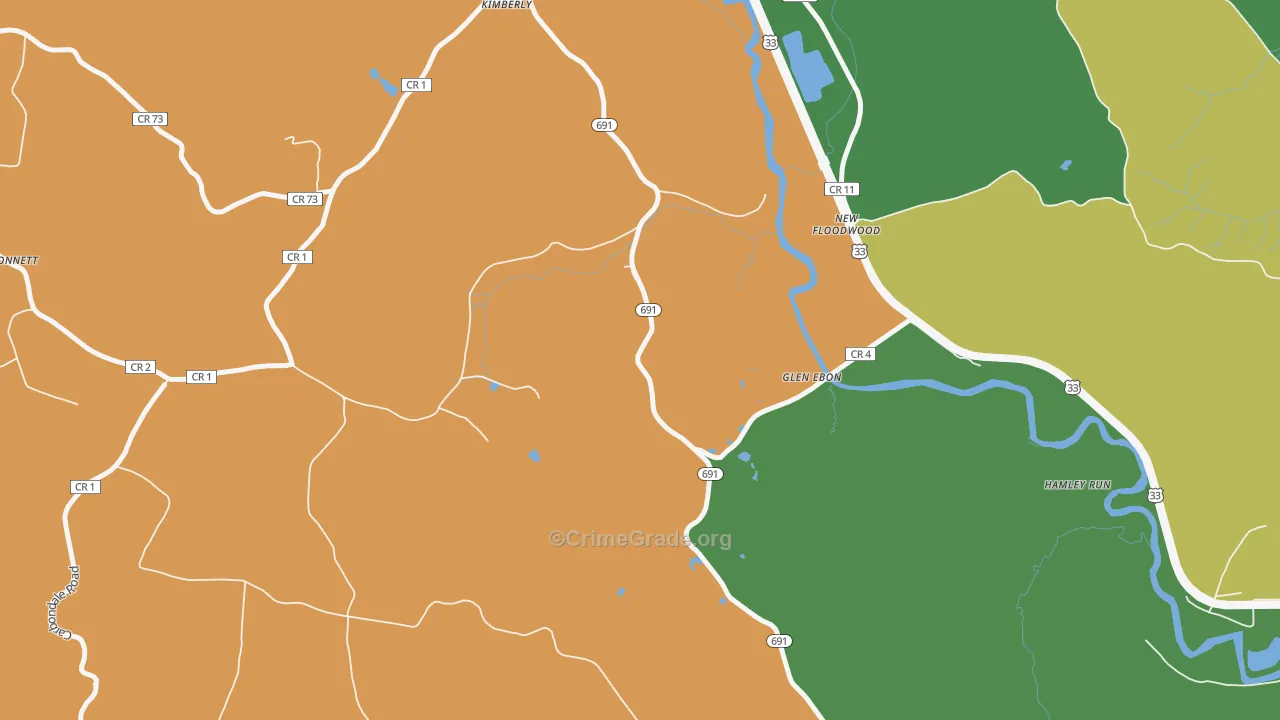 New Floodwood, OH Map of Drug-Related Crime Rates