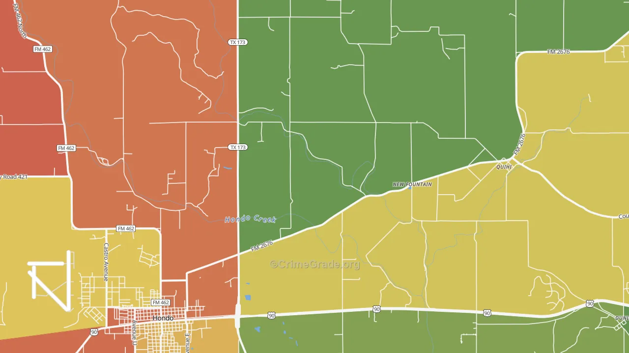New Fountain, TX Map of Drug-Related Crime Rates