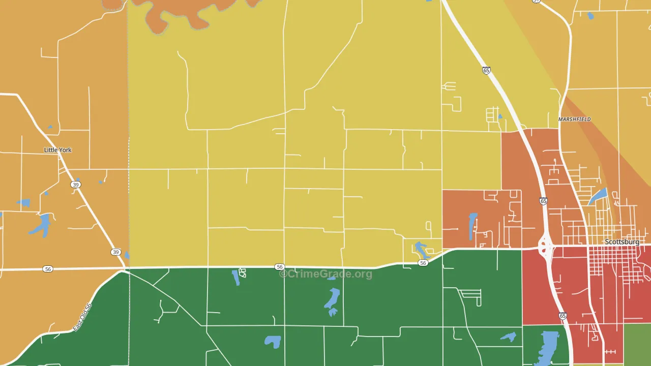 New Frankfort, IN Map of Drug-Related Crime Rates