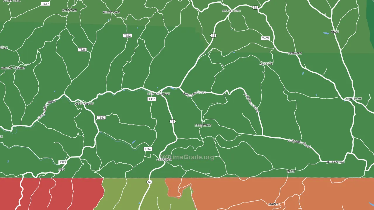 New Freeport, PA Map of Drug-Related Crime Rates