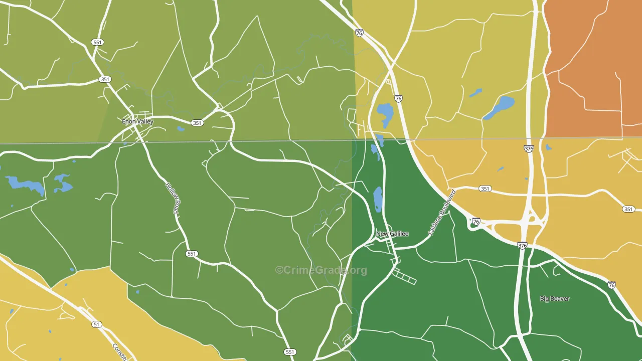 New Galilee, PA Map of Drug-Related Crime Rates