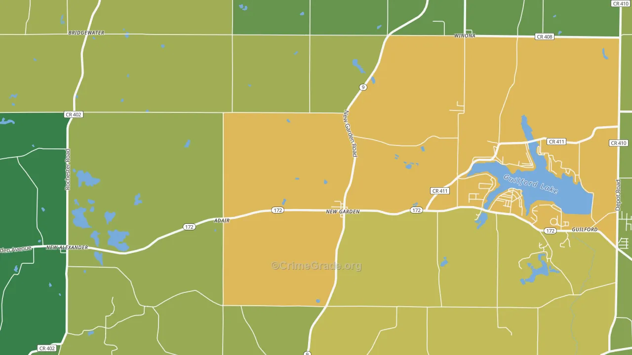 New Garden, OH Map of Drug-Related Crime Rates