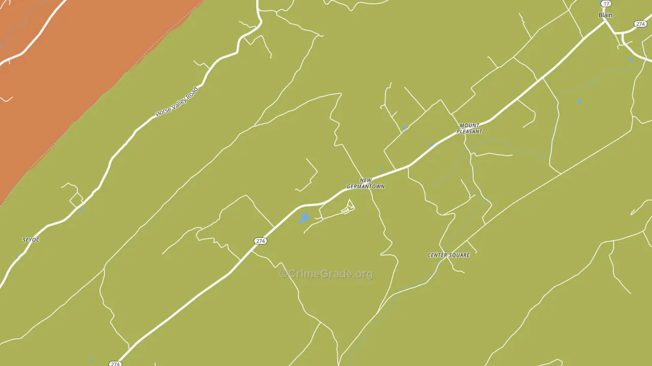 New Germantown, PA Map of Drug-Related Crime Rates