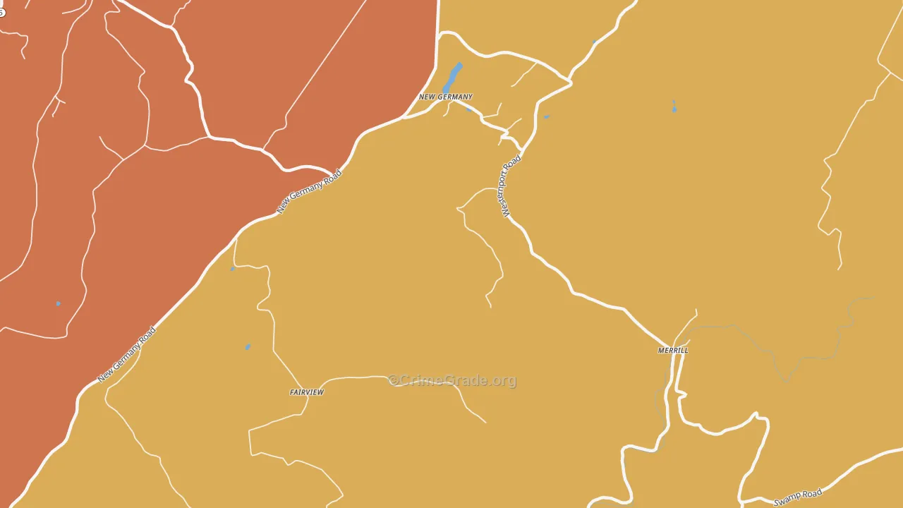 New Germany, MD Map of Drug-Related Crime Rates