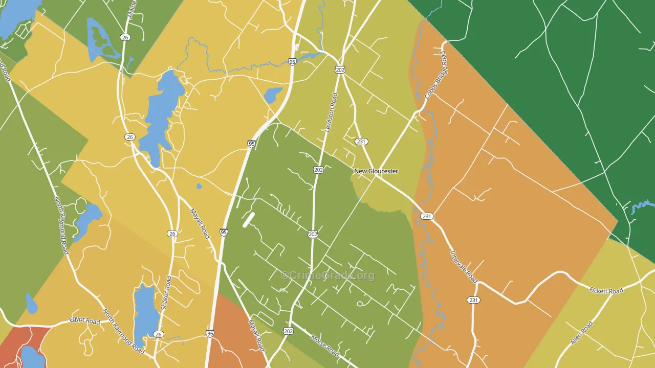 New Gloucester, ME Map of Drug-Related Crime Rates