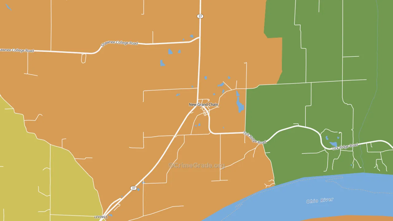 New Grand Chain, IL Map of Drug-Related Crime Rates