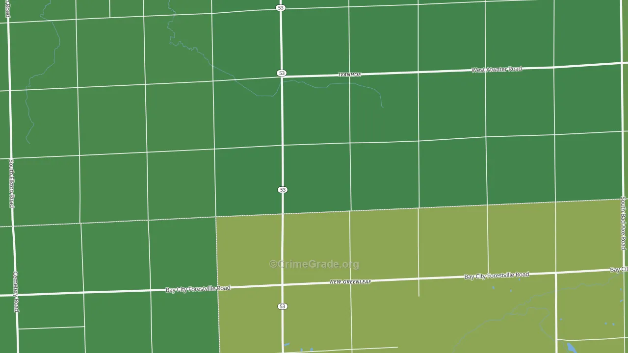 New Greenleaf, MI Map of Drug-Related Crime Rates