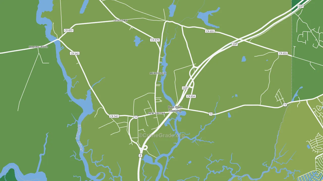 New Gretna, NJ Map of Drug-Related Crime Rates