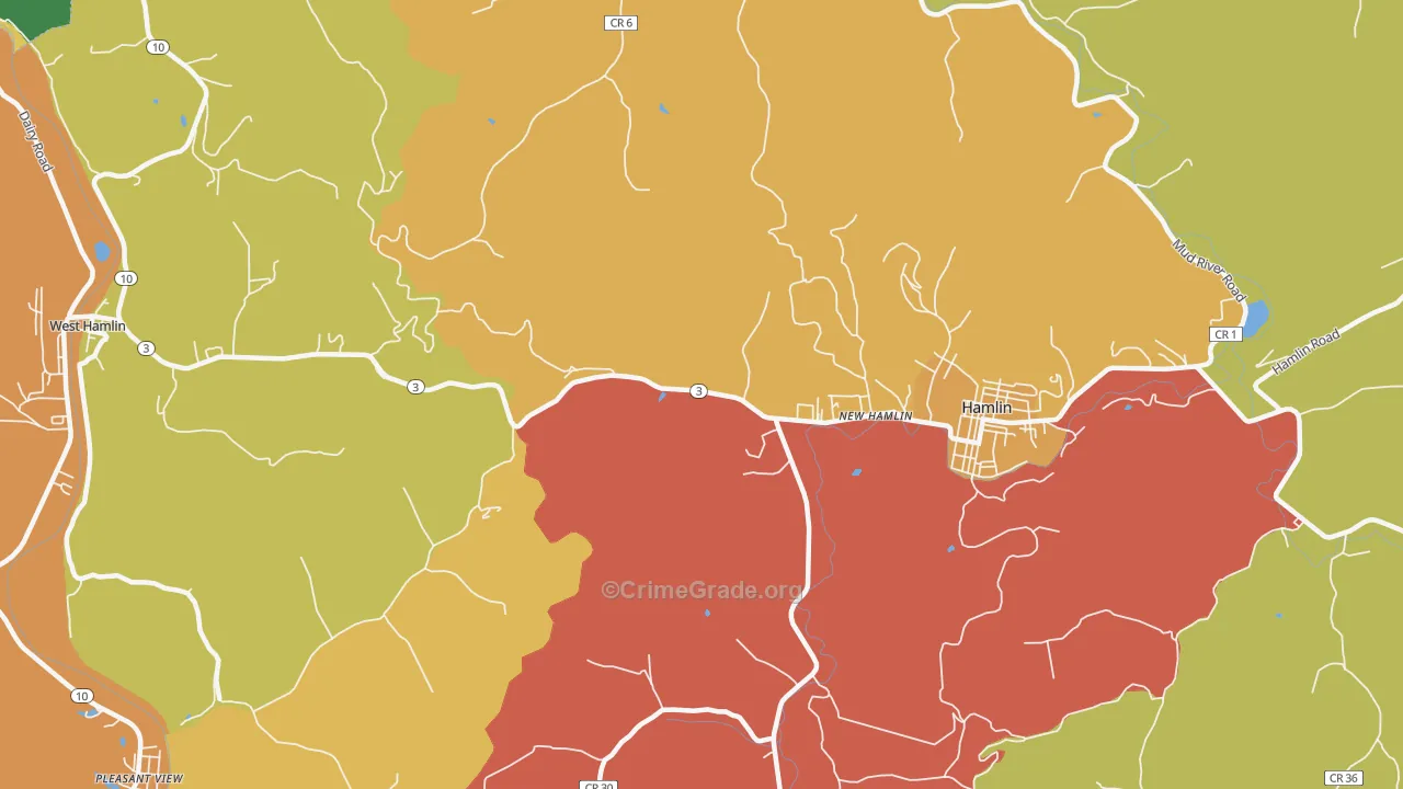 New Hamlin, WV Map of Drug-Related Crime Rates