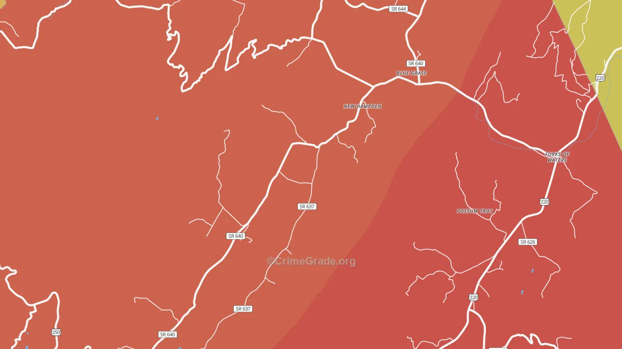 New Hampden, VA Map of Drug-Related Crime Rates