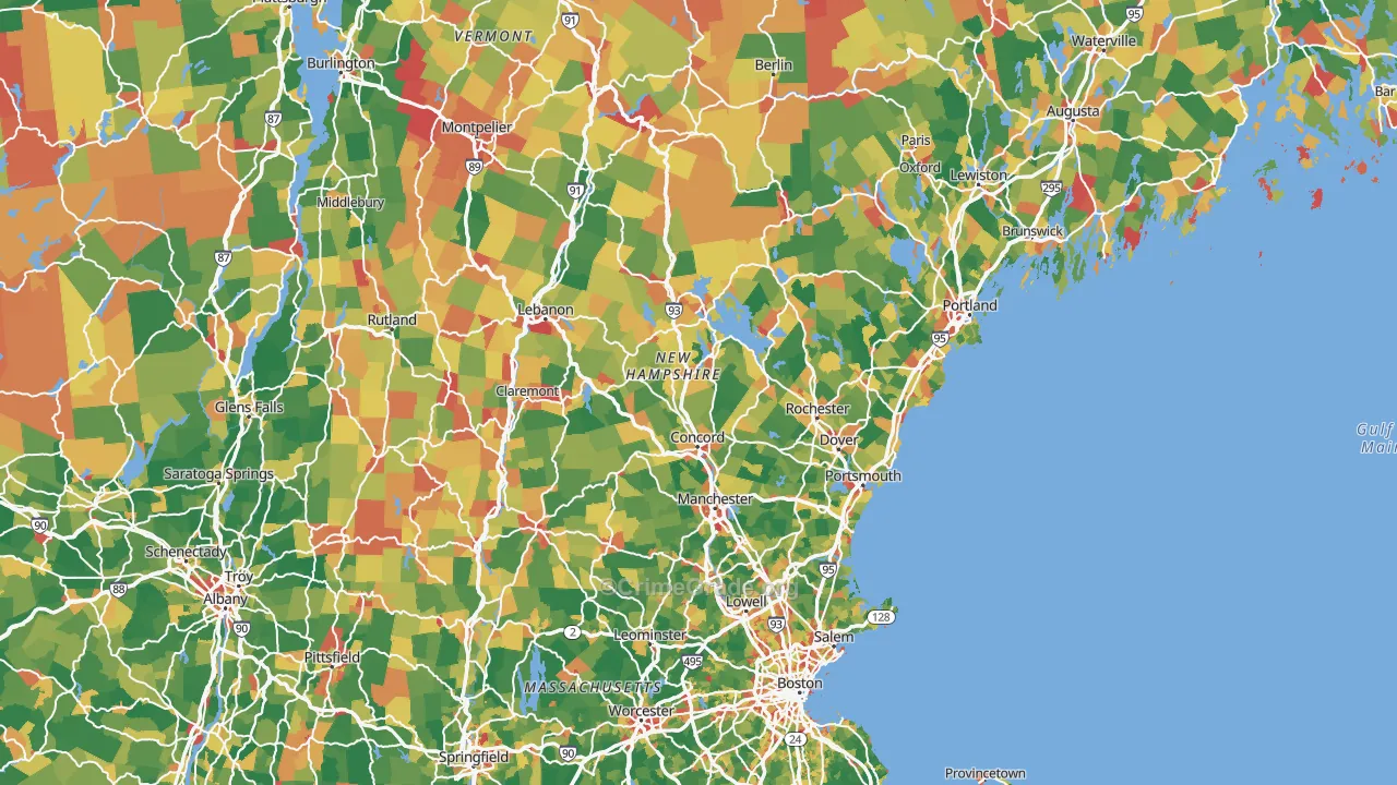 New Hampshire Map of Drug-Related Crime Rates