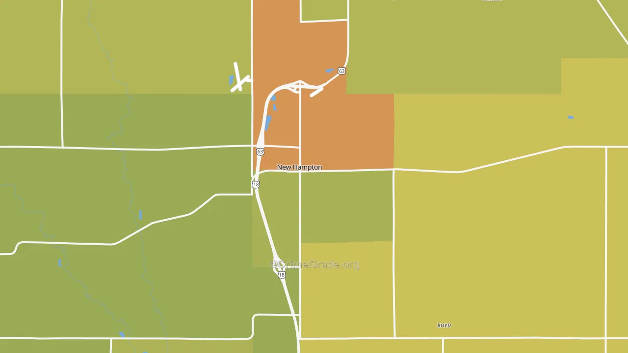 New Hampton, IA Map of Drug-Related Crime Rates