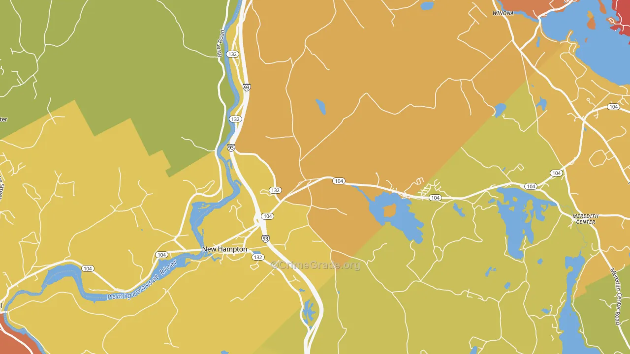 New Hampton, NH Map of Drug-Related Crime Rates