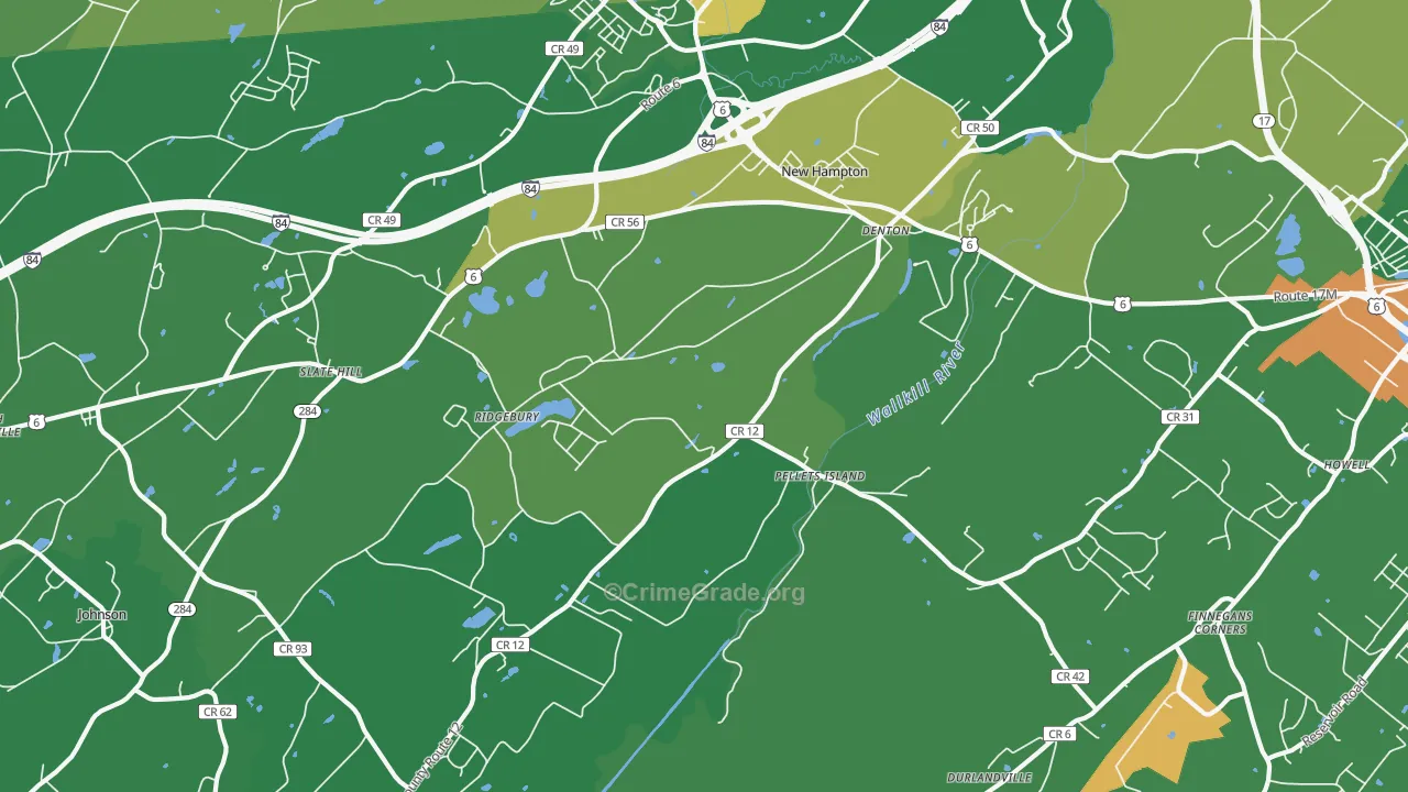 New Hampton, NY Map of Drug-Related Crime Rates
