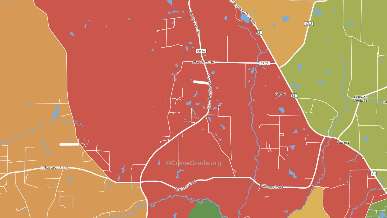 New Harmony, FL Map of Drug-Related Crime Rates
