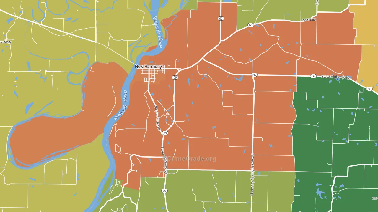 New Harmony, IN Map of Drug-Related Crime Rates