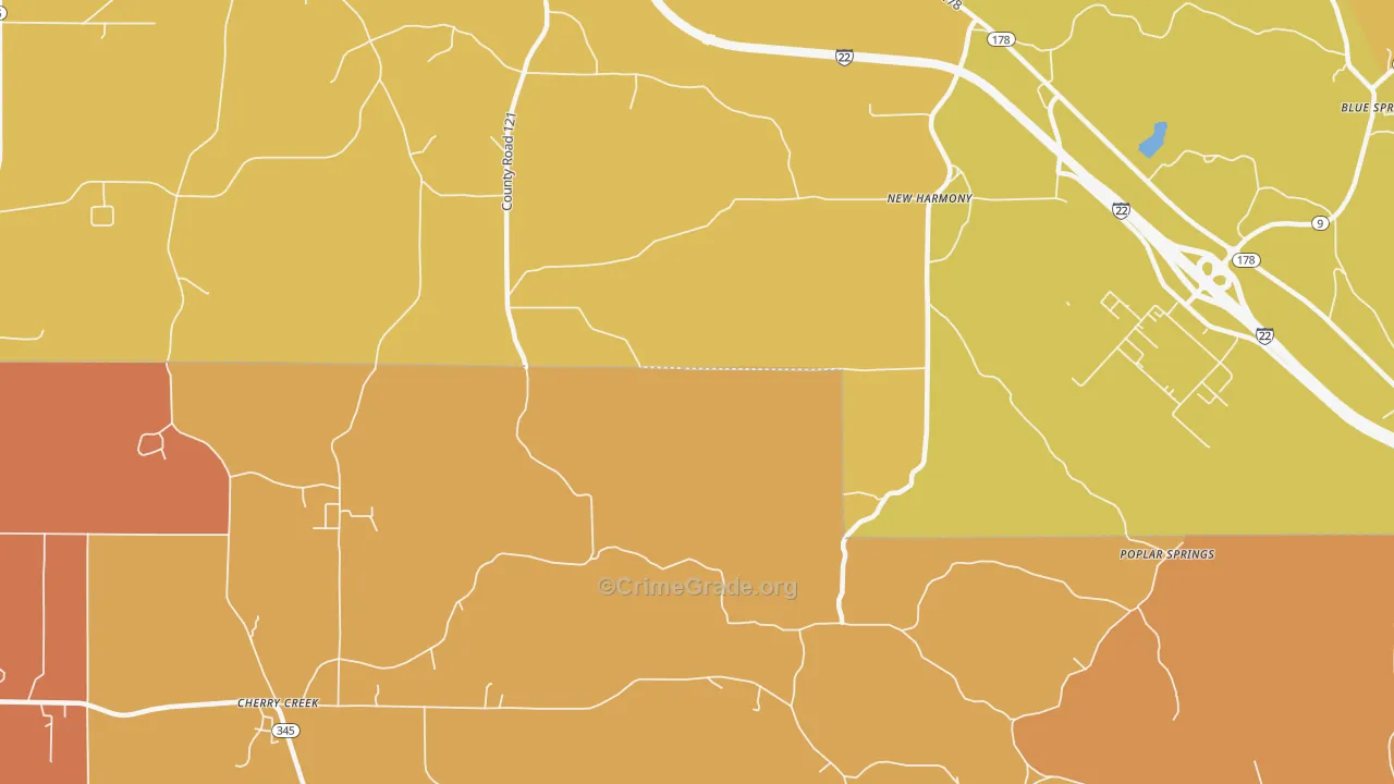 New Harmony, MS Map of Drug-Related Crime Rates