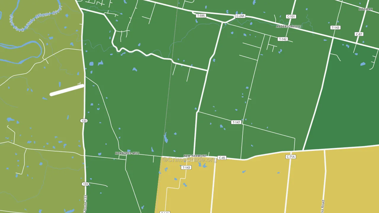 New Harmony, OH Map of Drug-Related Crime Rates