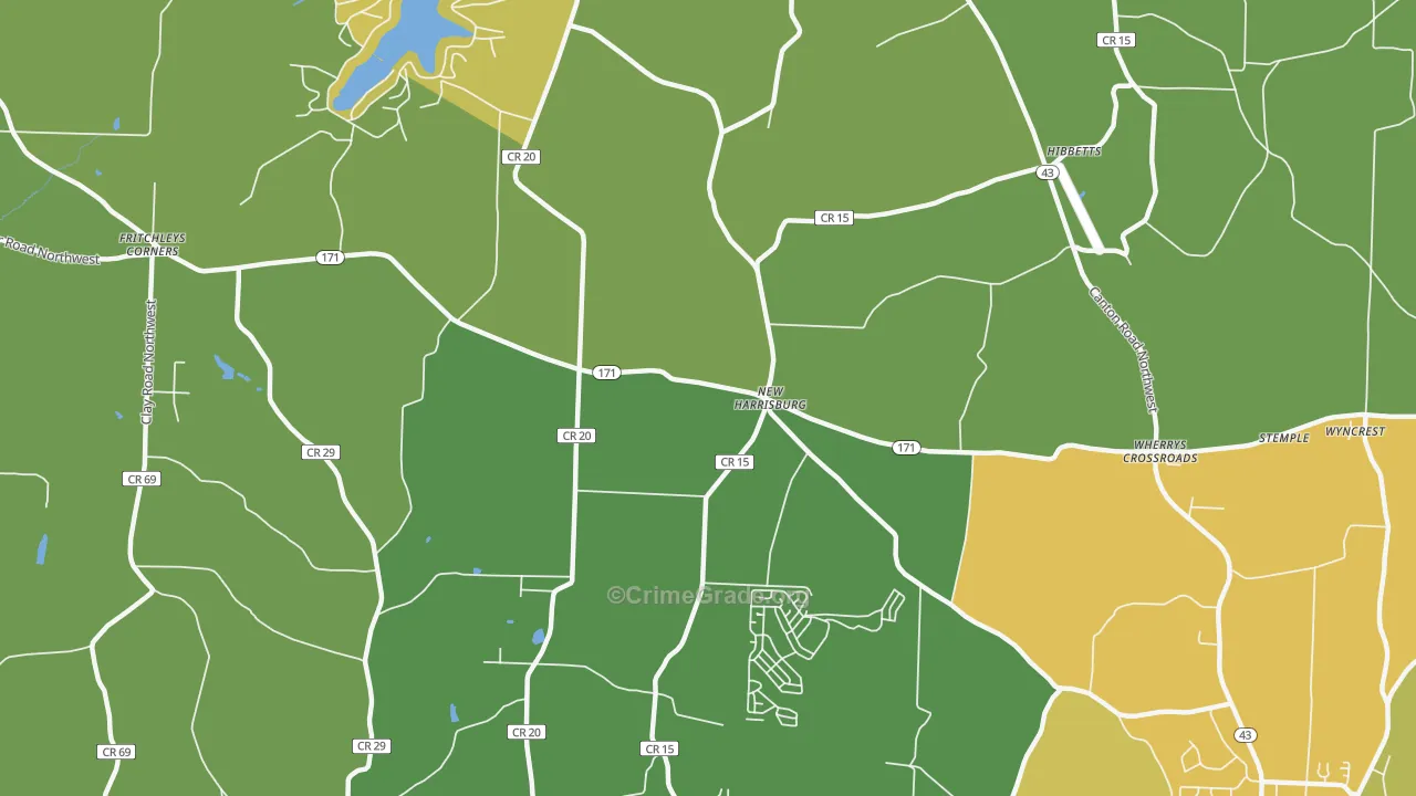 New Harrisburg, OH Map of Drug-Related Crime Rates
