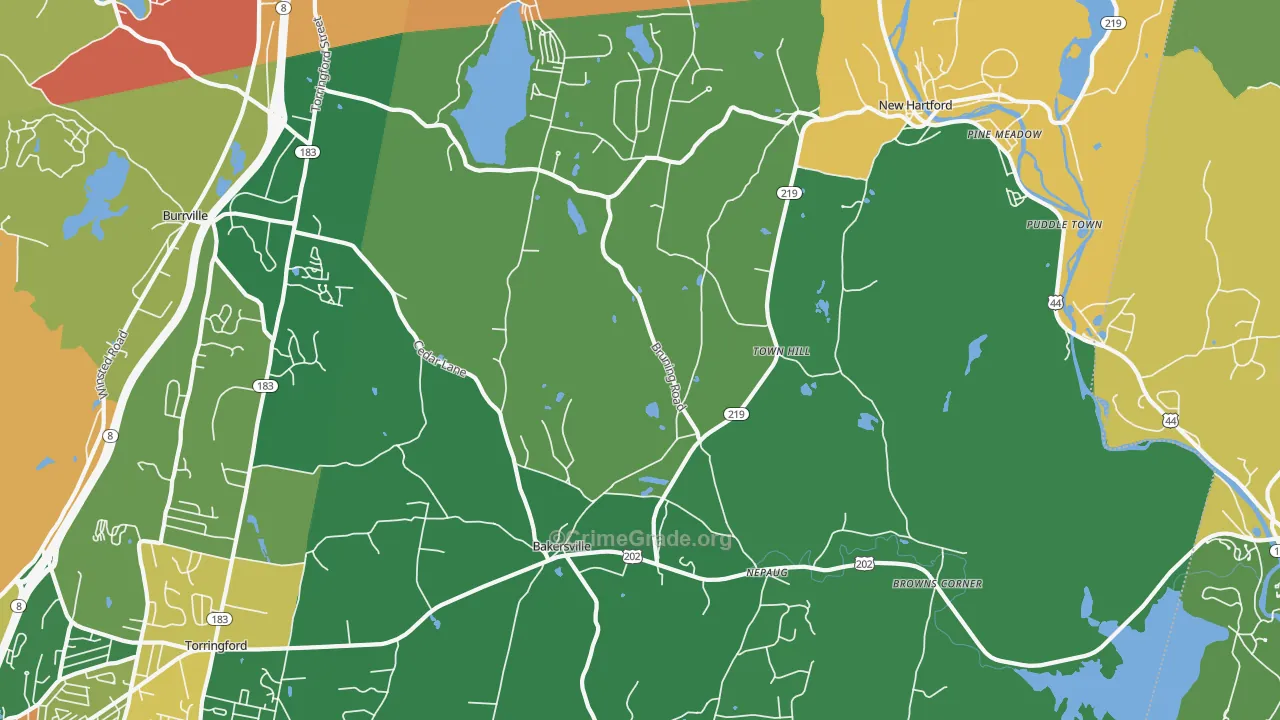 New Hartford, CT Map of Drug-Related Crime Rates