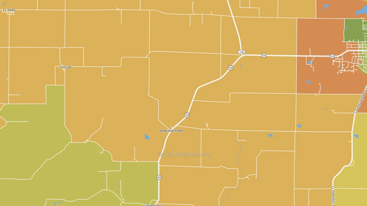New Hartford, IL Map of Drug-Related Crime Rates