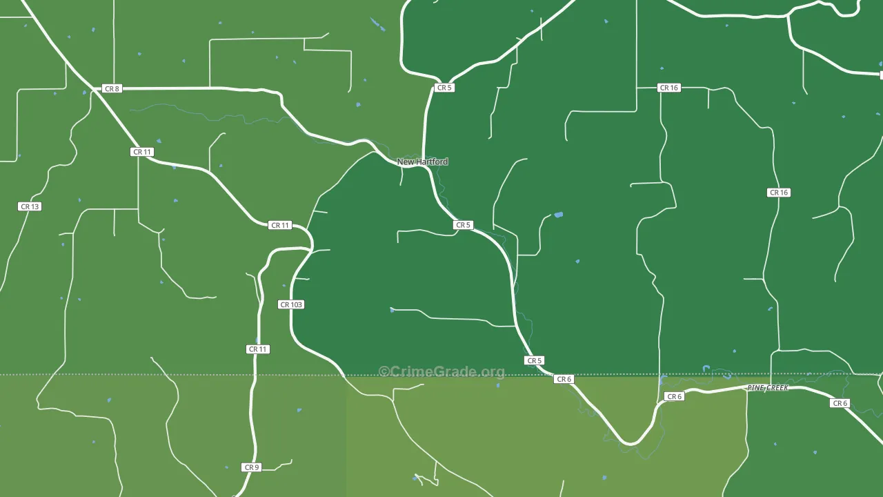 New Hartford, MN Map of Drug-Related Crime Rates