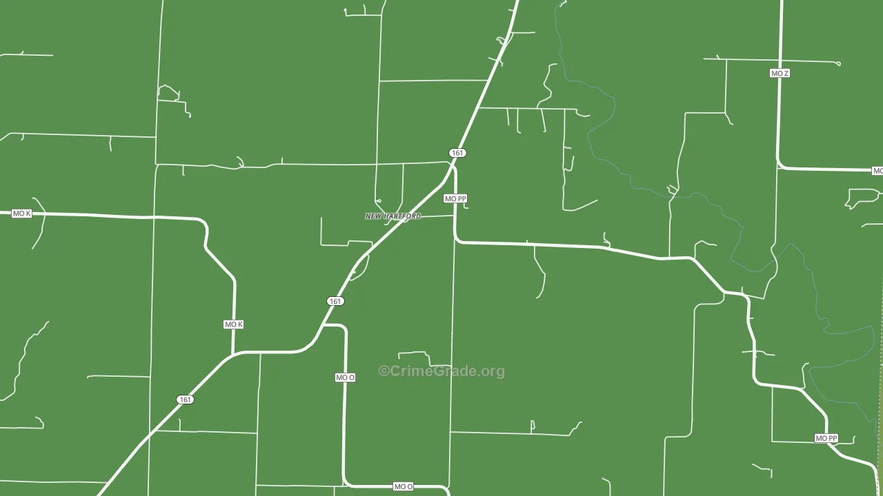New Hartford, MO Map of Drug-Related Crime Rates