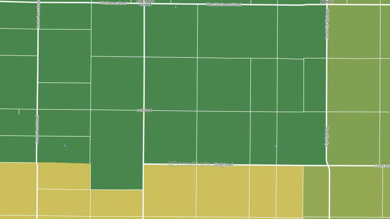 New Haven Center, MI Map of Drug-Related Crime Rates