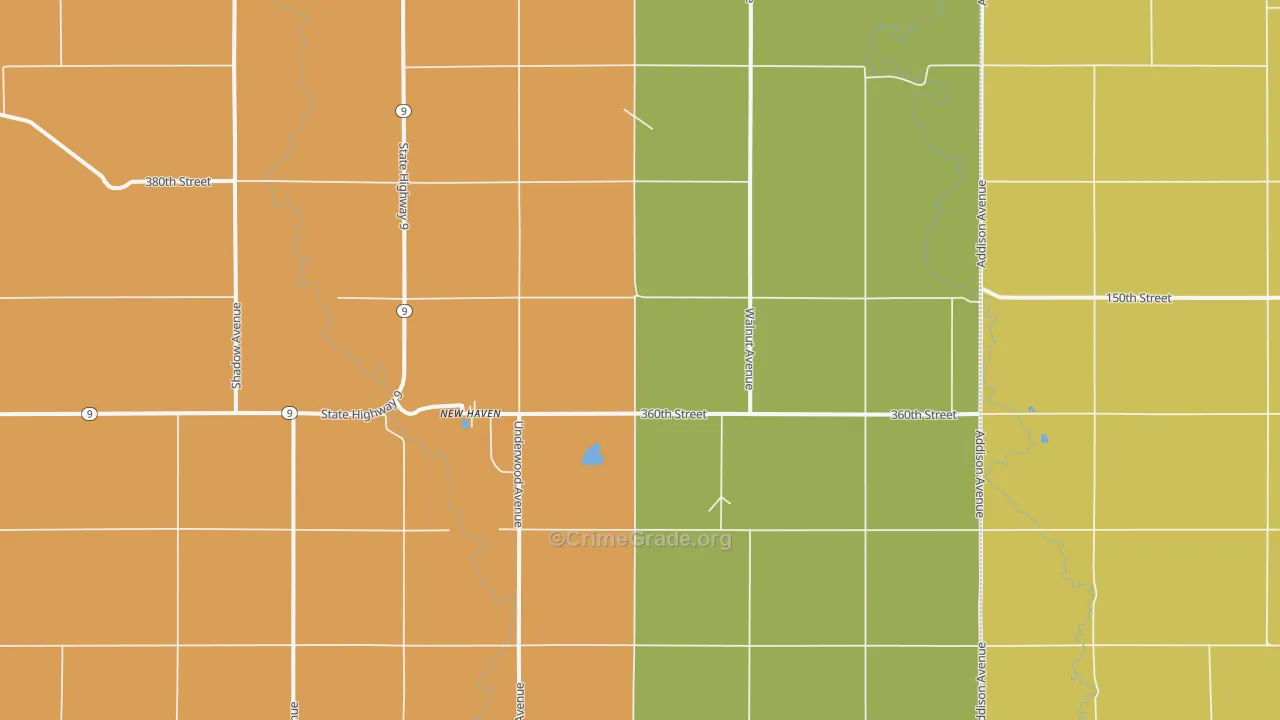 New Haven, IA Map of Drug-Related Crime Rates