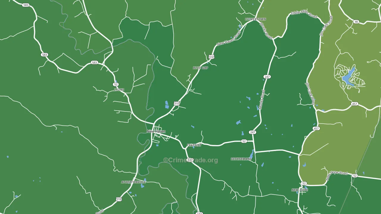 New Haven, KY Map of Drug-Related Crime Rates