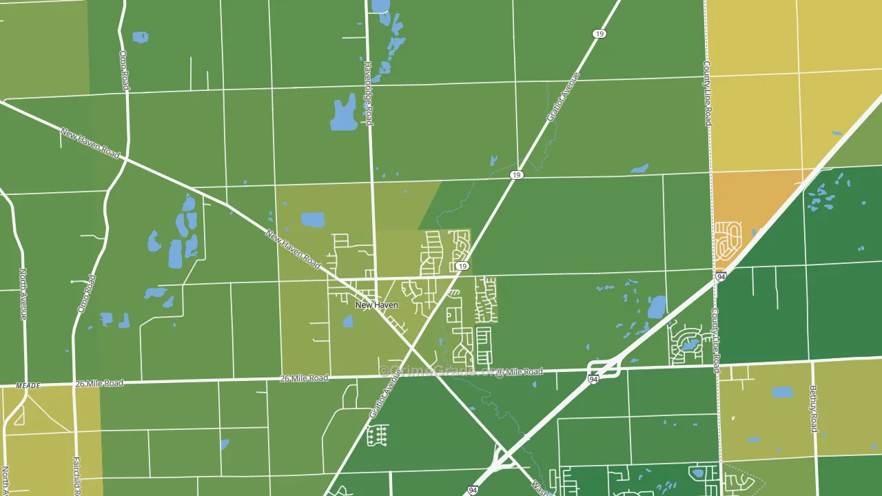 New Haven, MI Map of Drug-Related Crime Rates