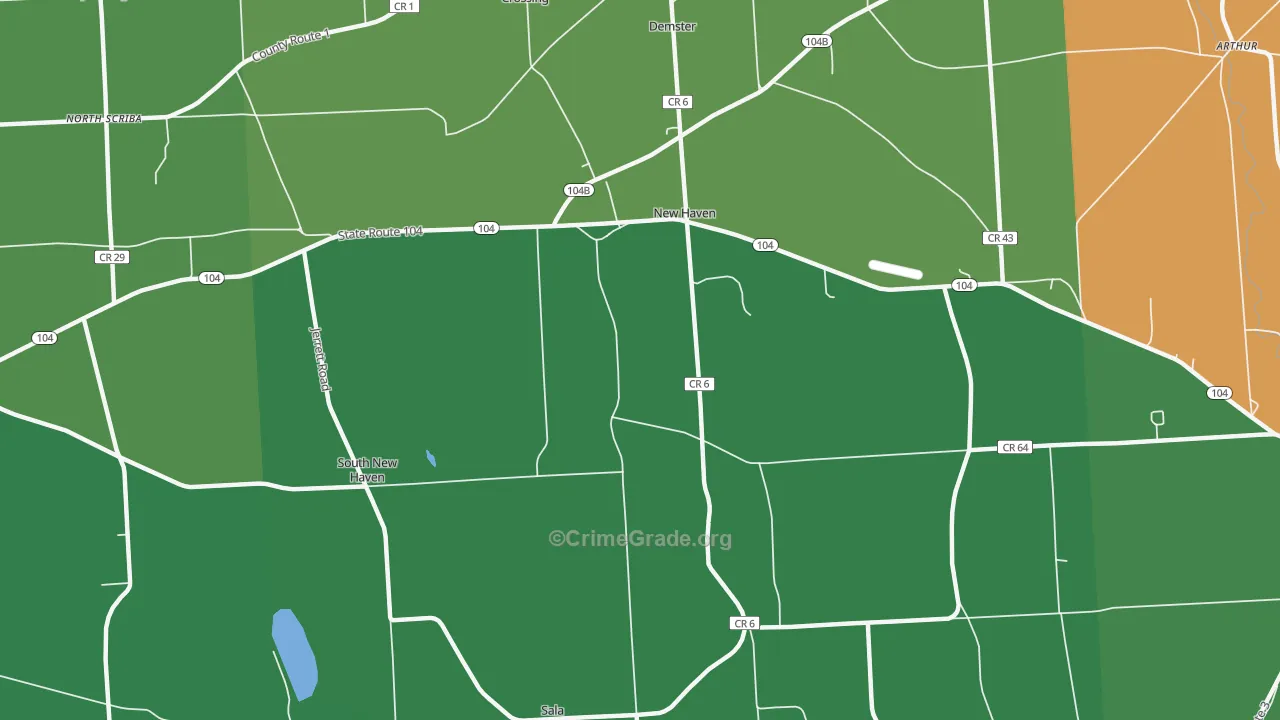 New Haven, NY Map of Drug-Related Crime Rates