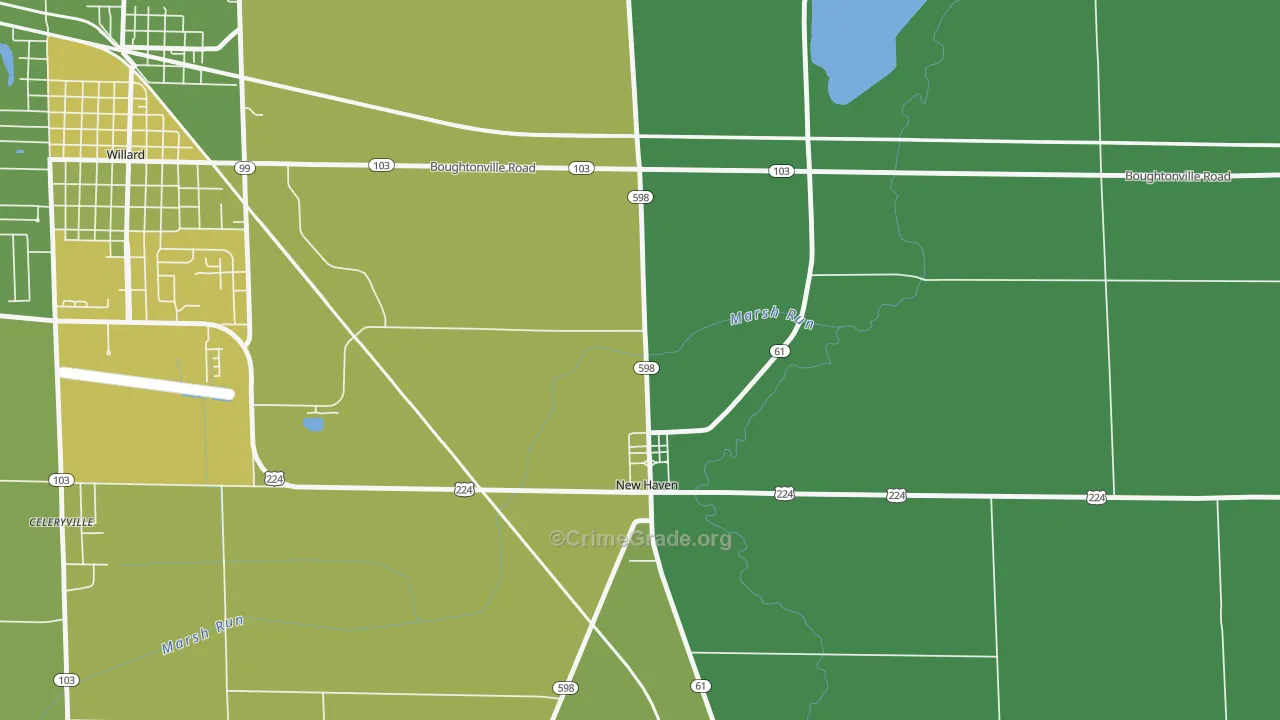 New Haven, OH Map of Drug-Related Crime Rates