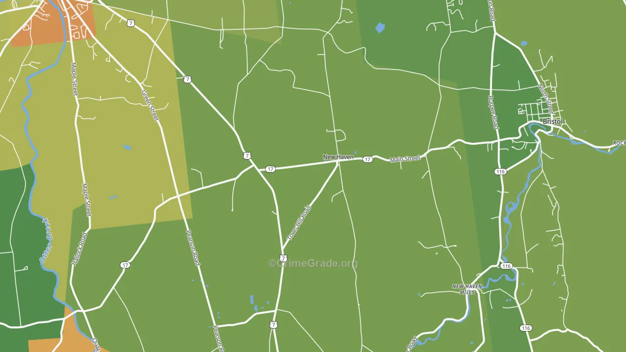New Haven, VT Map of Drug-Related Crime Rates