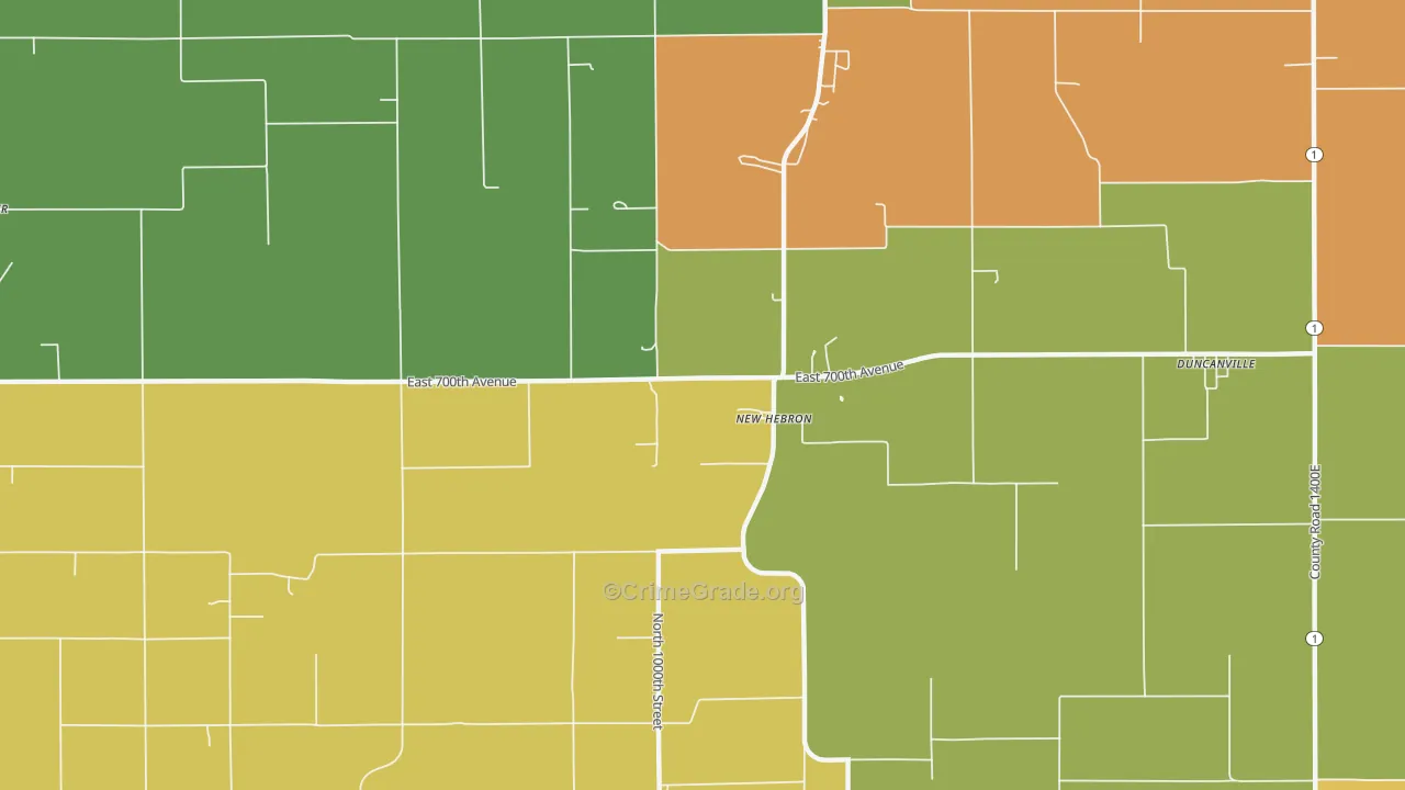 New Hebron, IL Map of Drug-Related Crime Rates