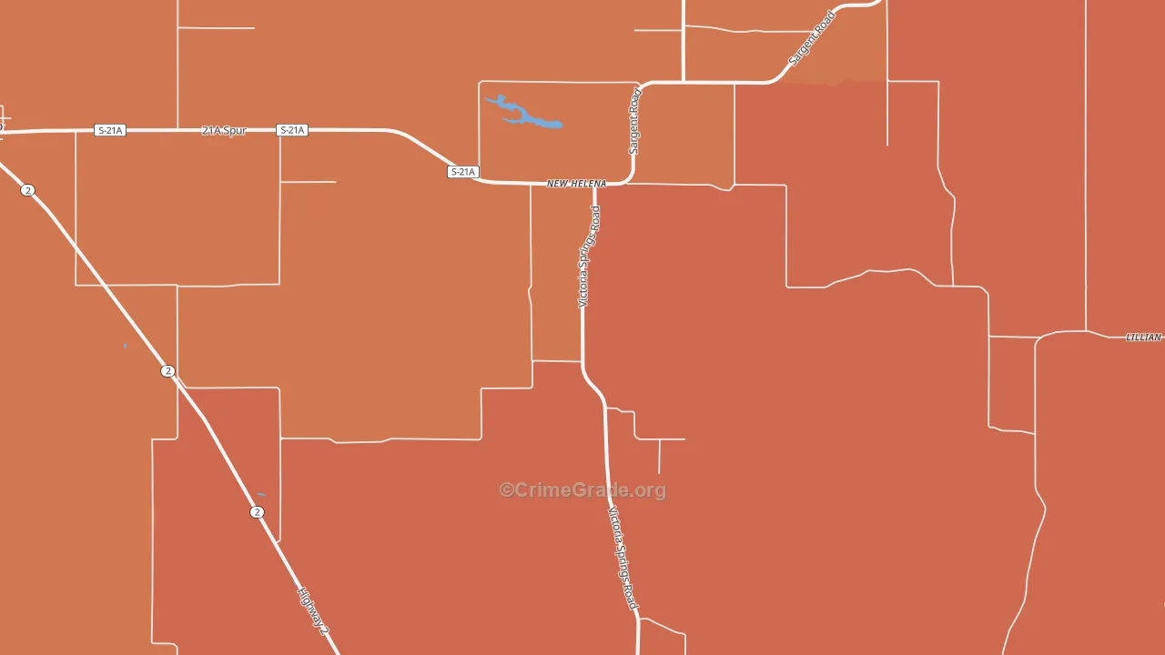 New Helena, NE Map of Drug-Related Crime Rates
