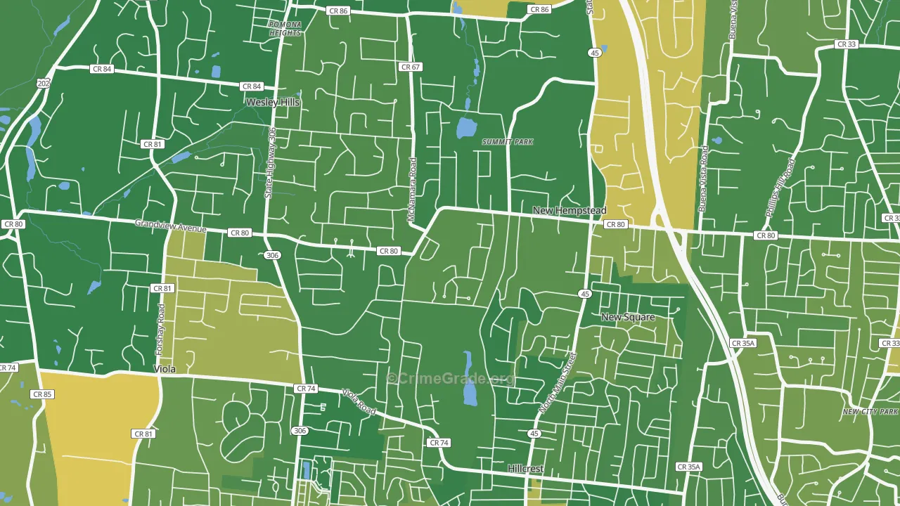 New Hempstead, NY Map of Drug-Related Crime Rates