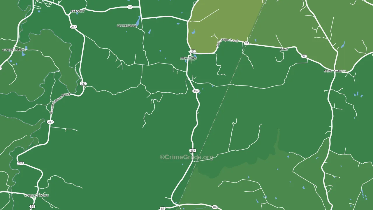 New Hope, KY Map of Drug-Related Crime Rates