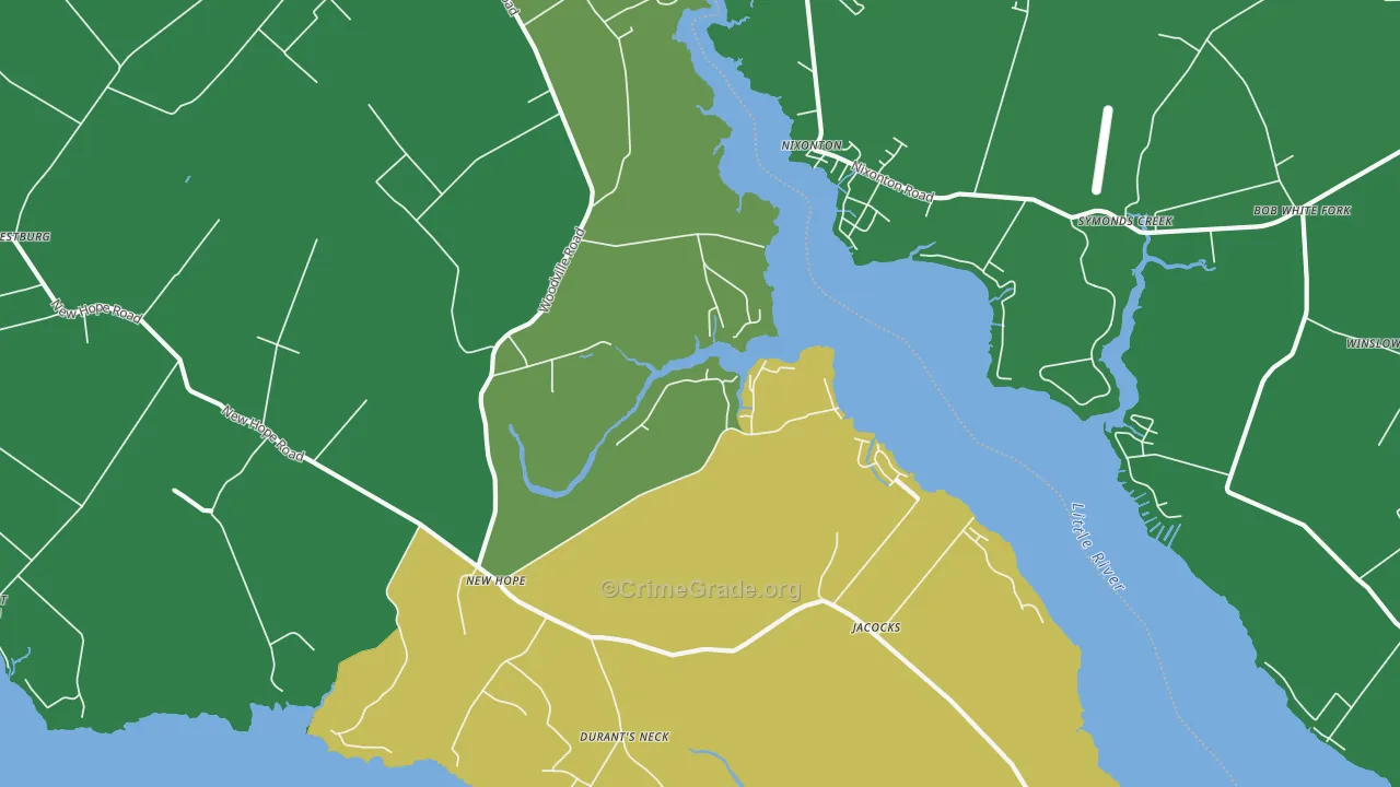 New Hope, NC Map of Drug-Related Crime Rates
