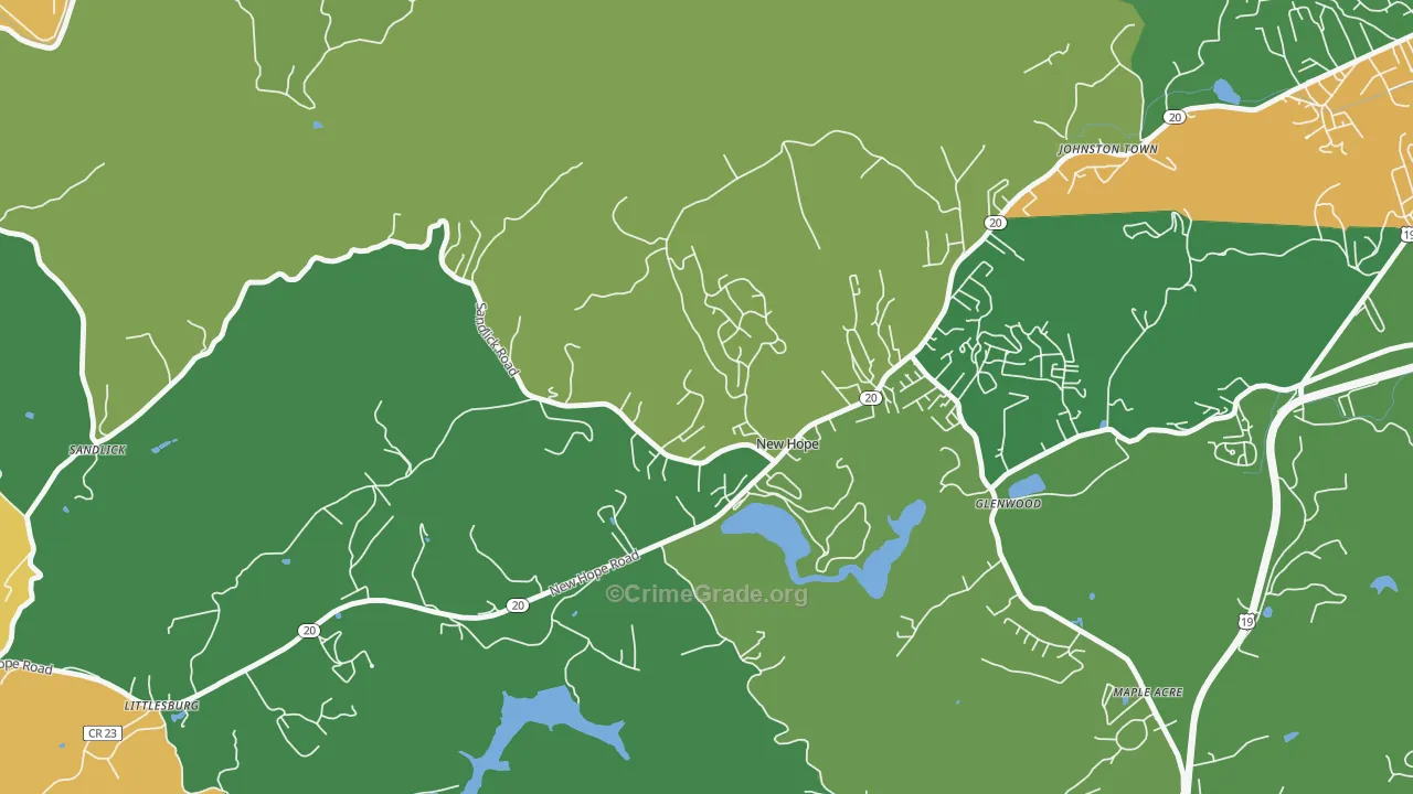 New Hope, WV Map of Drug-Related Crime Rates