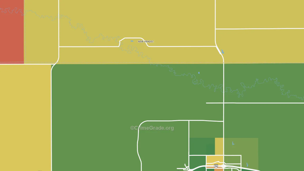 New Hradec, ND Map of Drug-Related Crime Rates